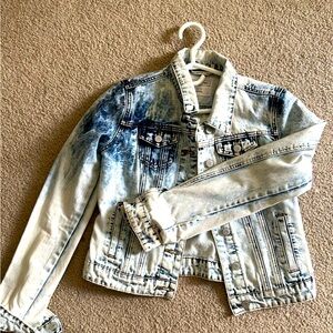 Acid wash denim jacket